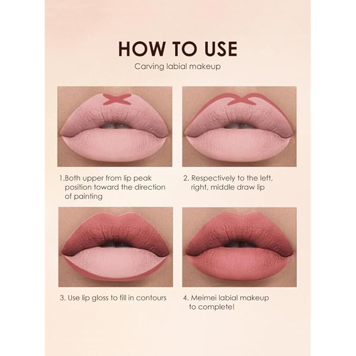 LAN GMANNI Liquid Lipcolor 2pcs Lip Gloss And Lipliner-Naked 04 - Image 3